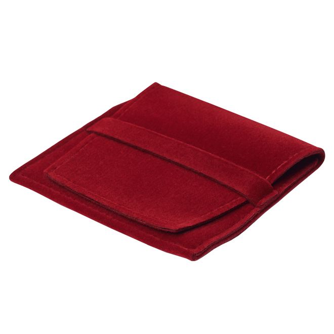 Husa (poseta) din catifea rosie pentru monede