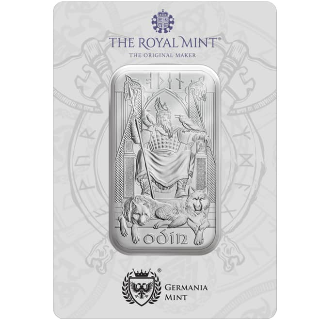 Lingou argint Odin (Zei Nordici) 1 oz 2024 Germania Mint (fata)