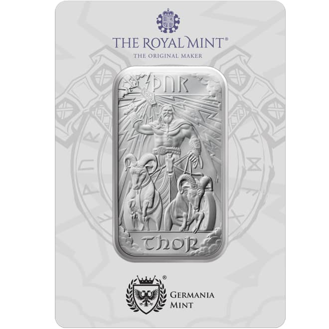 Lingou argint Thor (Zei Nordici) 1 oz 2025 Germania Mint (fata)