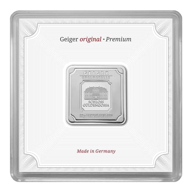 Lingou argint 20 grame Geiger Edelmetalle 999 Germania (fata)