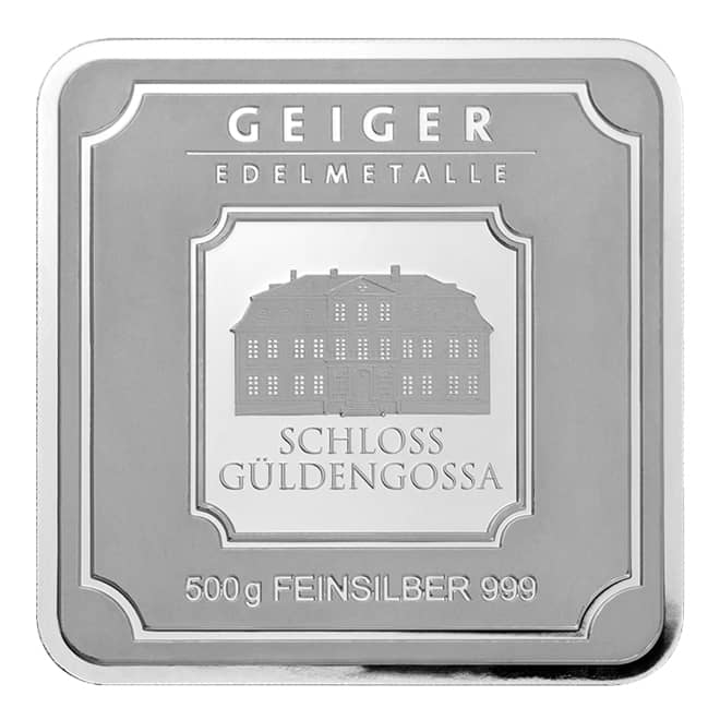 Lingou argint 500 grame Geiger Edelmetalle 999 Germania (fata)