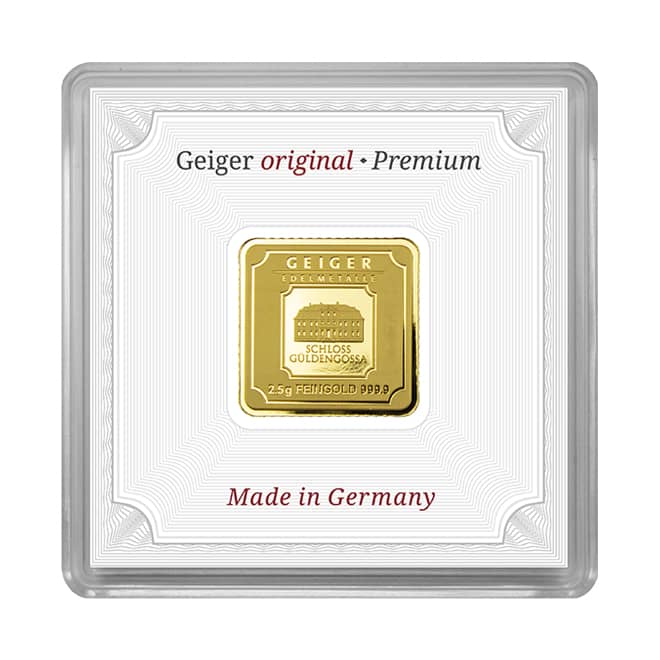 Fata lingou aur 2,5 grame Geiger Edelmetalle 999.9 Germania