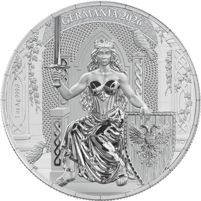 Revers moneda argint Germania 2026 1 oz