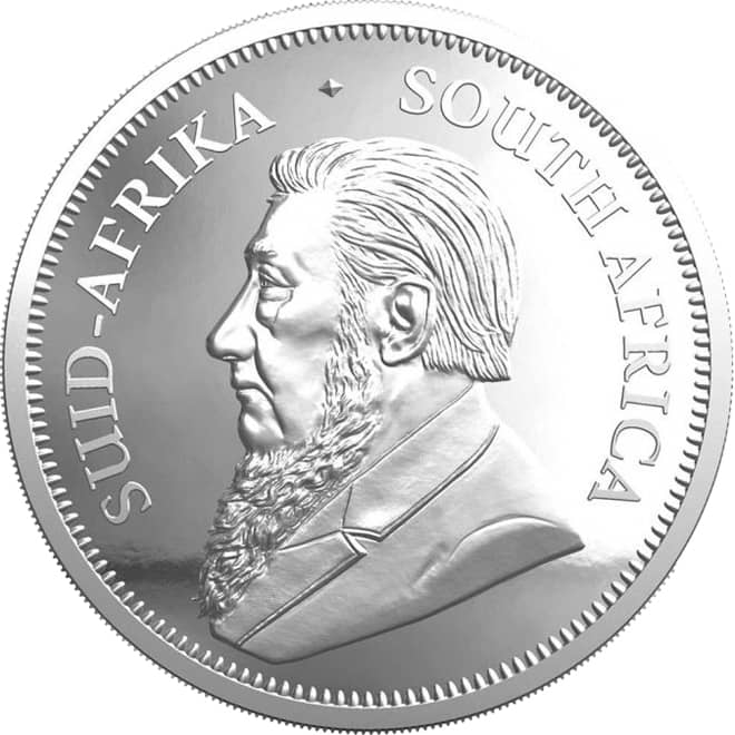 Avers moneda argint Krugerrand 1 oz Africa de Sud 2026