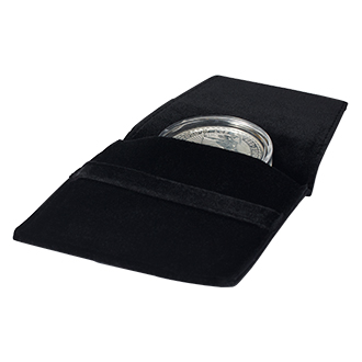 Husa (poseta) din catifea neagra pentru monede