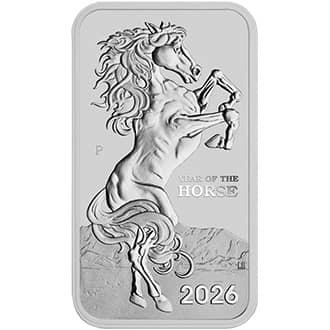 Lingou argint Lunar Horse 2026 Rectangular 1 oz Perth Mint Australia
