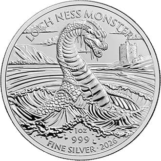 Moneda argint Monstrul din Loch Ness 1 oz 2026 Marea Britanie