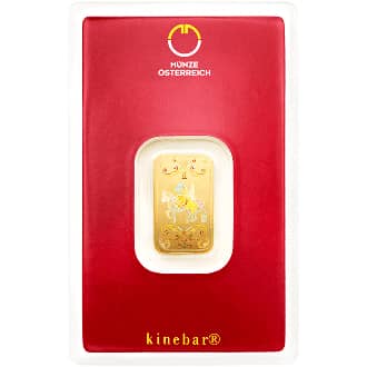 Lingou aur 5 grame Austrian Mint Kinebar 999.9 Austria
