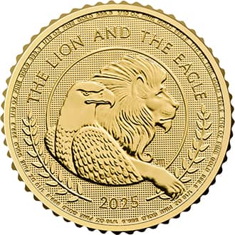 Moneda aur British Lion and American Eagle 1/10 oz 2025